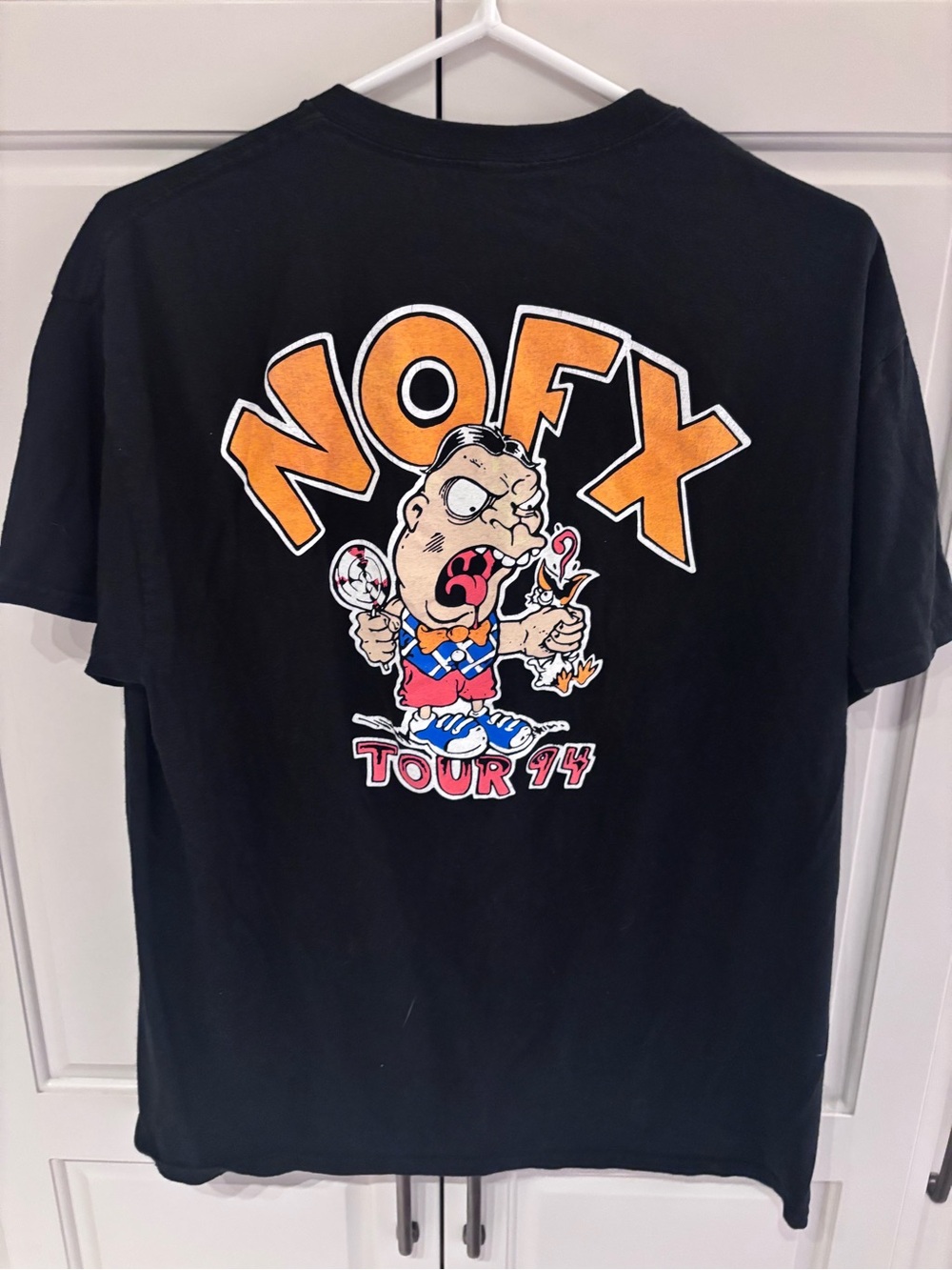 Men’s ' Nofx Black Graphic Tour T-Shirt - Orange Logo medium